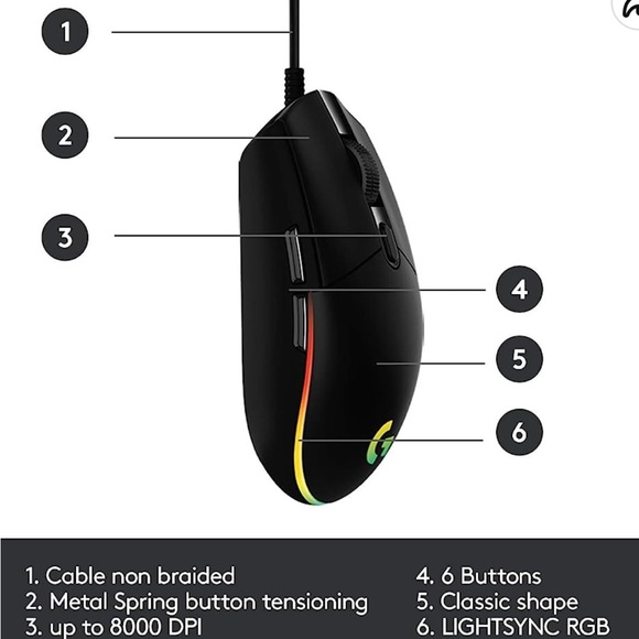 Gaming Mouse (Logitech G203) - Picture 2 of 3